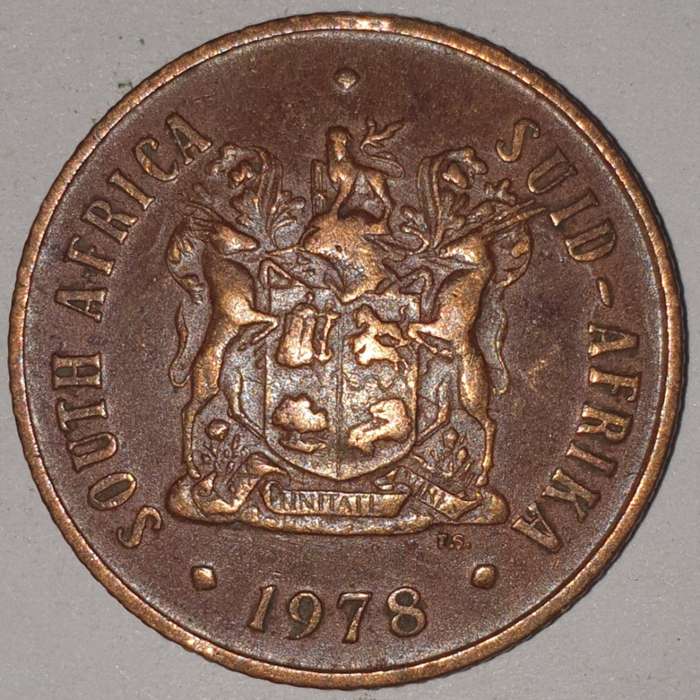 1978 - 2 CENT COIN (TWO CENT COIN) - RSA - BRONZE - KM#83 - BILINGUAL LEGEND - WILDEBEEST
